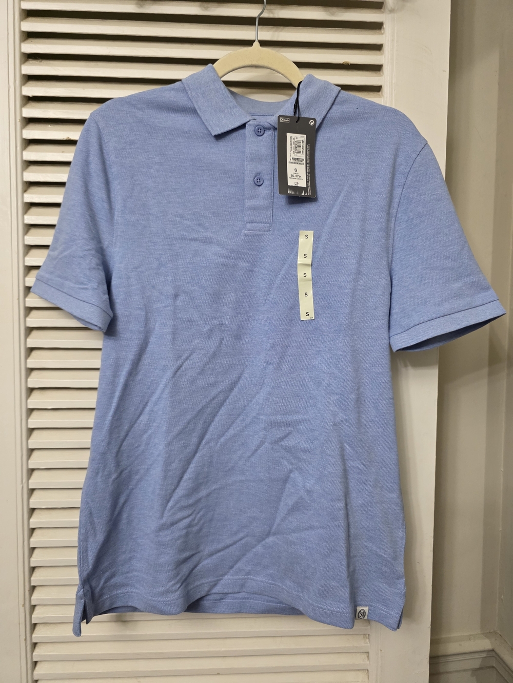 Marks & Spencer Men's Heathered Light Blue Polo Shirt